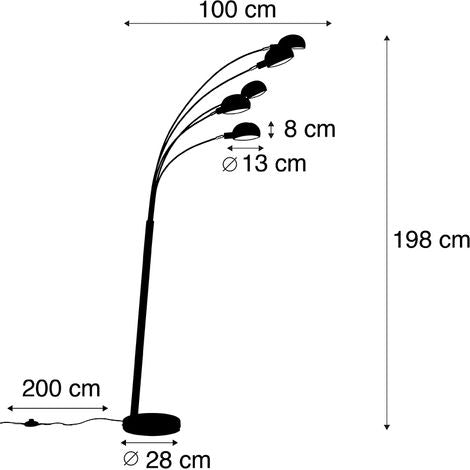Lampada da terra moderna braccio girevole acciaio - Lucy