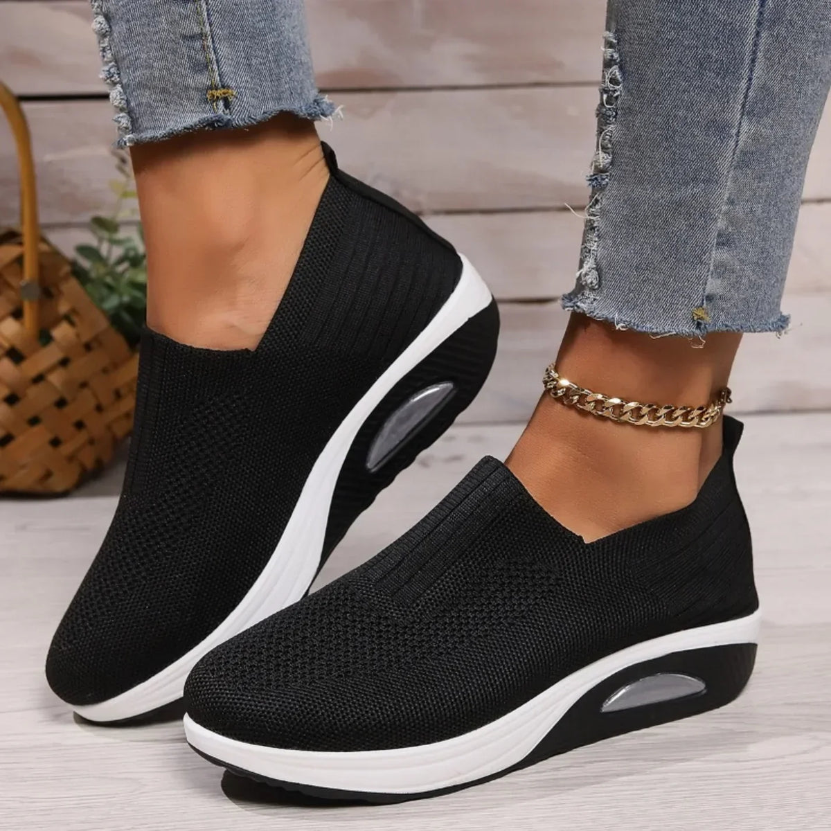 Sneakers Donna Slip On Scarpe Casual Traspiranti Senza Lacci
