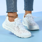 Sneakers Donna Casual Fantasia Floreale Traspirante in Pizzo Mesh