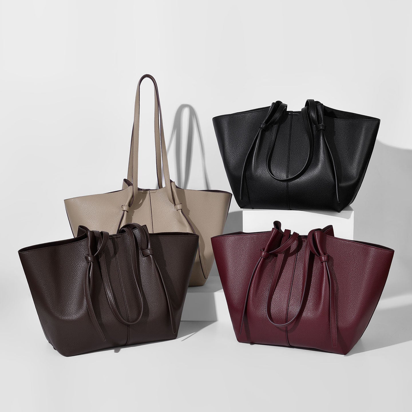 Borsa Shopper Donna in Pelle Martellata Tote Bag da Spalla grande