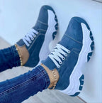 Sneakers Donna Casual Chunky con Suola Spessa Platform Comode in Camoscio Scamosciato