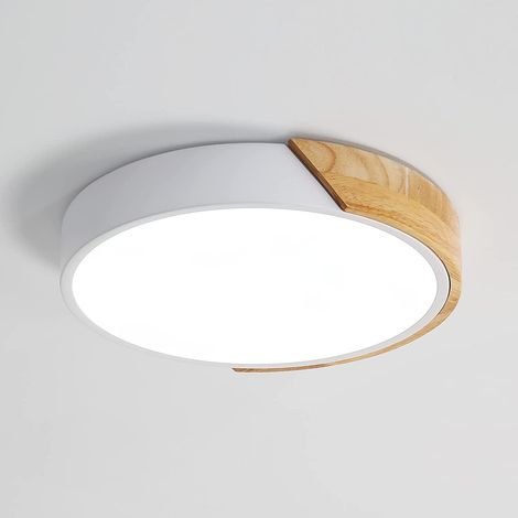 Plafoniera Led moderna cerchio in legno - Larry