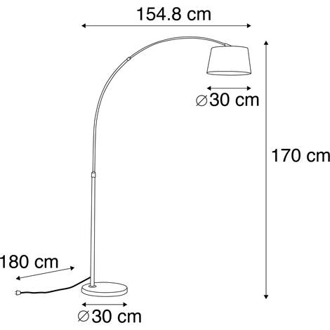 Lampada da terra arco moderno tessuto acciaio - Luni