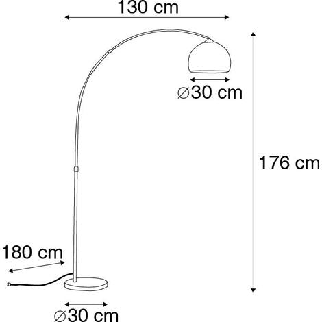Lampada da terra moderna arco acciaio rame - Luni