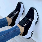 Sneakers Donna Casual Chunky con Suola Spessa Platform Comode in Camoscio Scamosciato