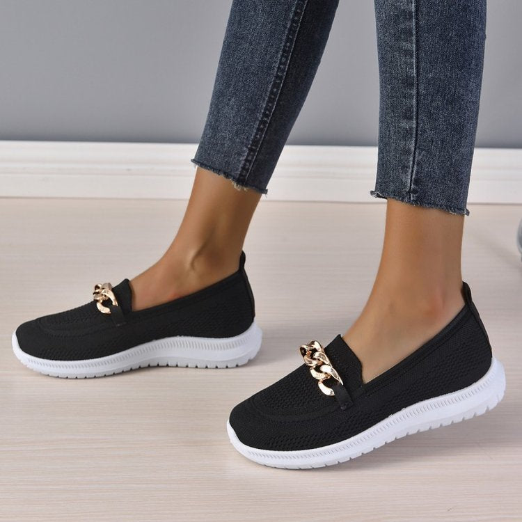 Mocassini Sneakers Donna Casual Slip-On con Suola Flessibile in Tessuto Mesh Traspirante