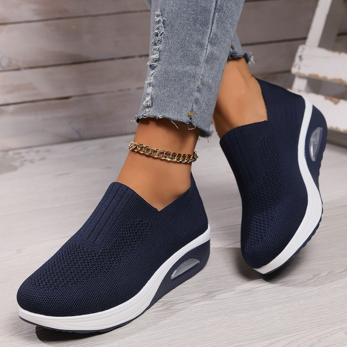 Sneakers Donna Slip On Scarpe Casual Traspiranti Senza Lacci