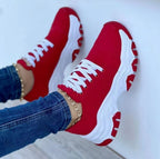 Sneakers Donna Casual Chunky con Suola Spessa Platform Comode in Camoscio Scamosciato