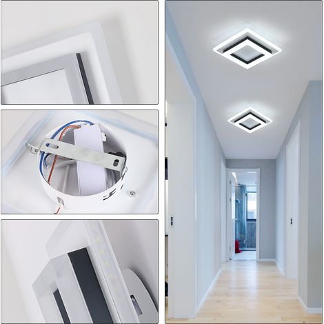 Plafoniera led soffitto quadrato moderno bianco - Luni