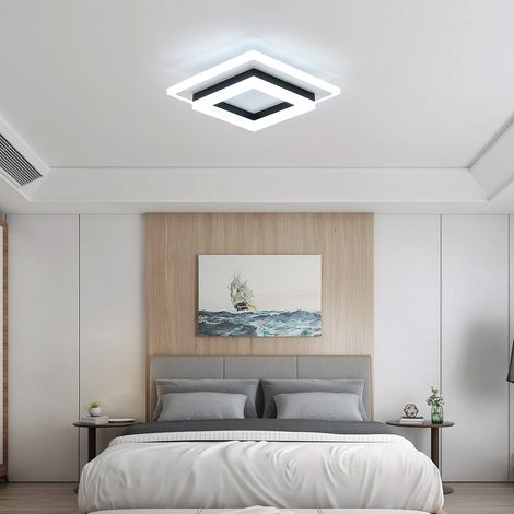 Plafoniera led soffitto quadrato moderno bianco - Luni
