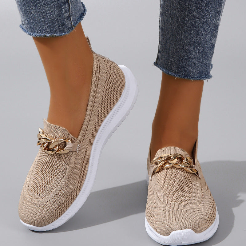 Mocassini Sneakers Donna Casual Slip-On con Suola Flessibile in Tessuto Mesh Traspirante