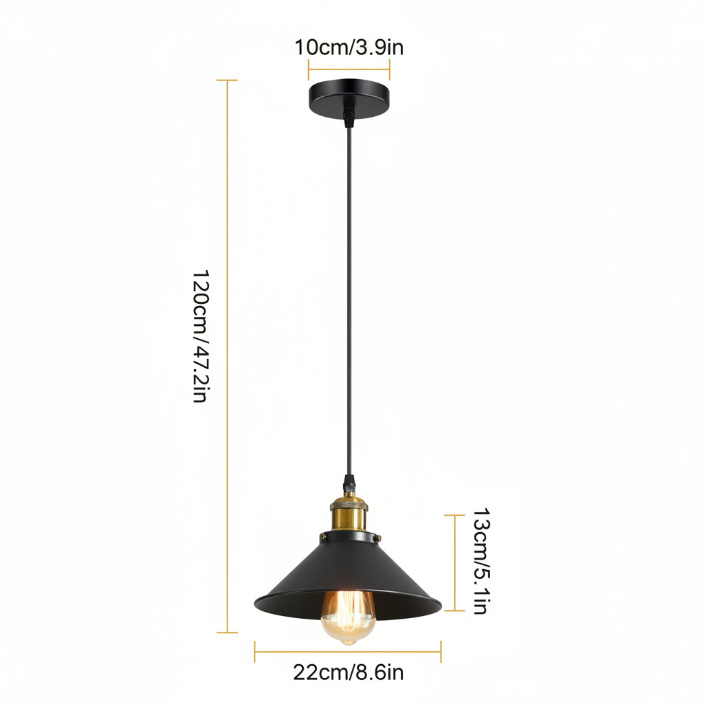 Lampada sospensione vintage industriale in ferro - Larry