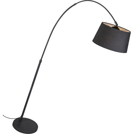 Lampada da terra arco moderno tessuto acciaio - Luni