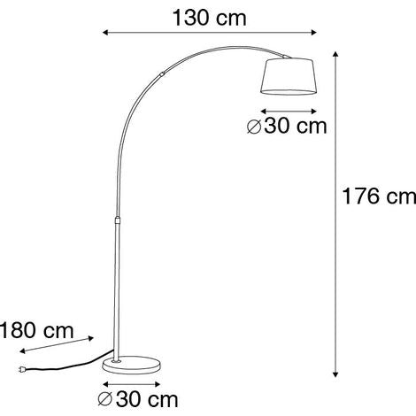 Lampada a terra arco tessuto acciaio - Luni