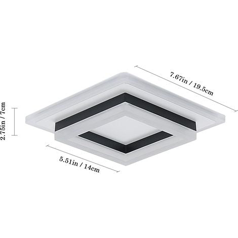 Plafoniera led soffitto quadrato moderno bianco - Luni