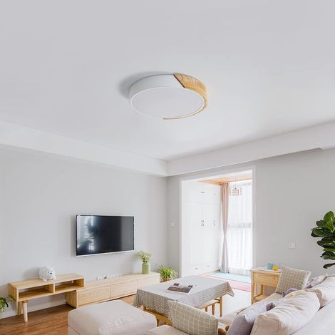 Plafoniera Led moderna cerchio in legno - Larry