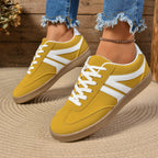 Sneakers Donna Casual Basse Stile Retrò con Suola Piatta Antiscivolo in similpelle