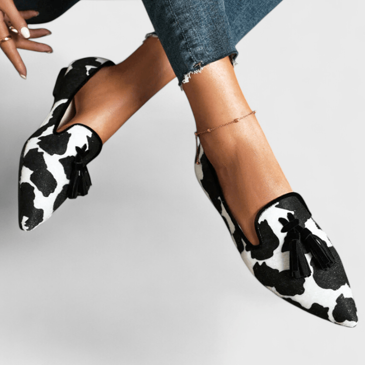 Mocassini Donna a Punta Scarpe Basse Casual Eleganti con Nappine