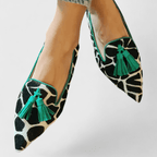 Mocassini Donna a Punta Scarpe Basse Casual Eleganti con Nappine