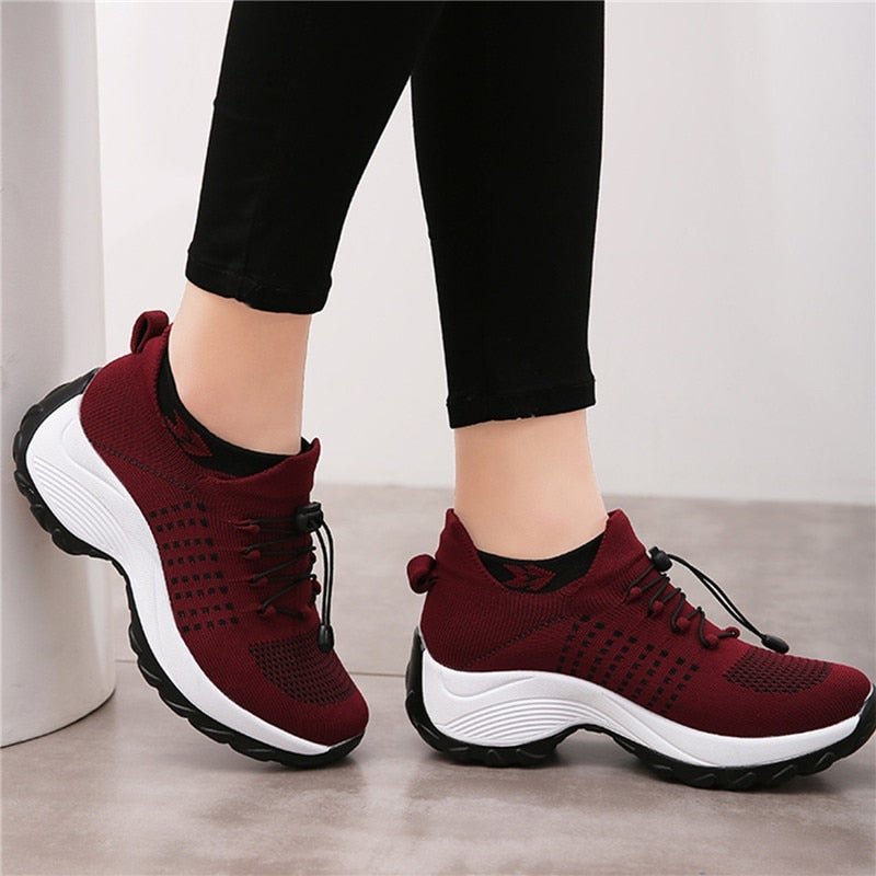 Sneakers da Donna Slip-On in Tessuto Traspirante e Suola Ammortizzata