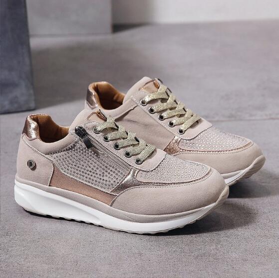 Sneakers da Donna con Cerniera Laterale Dettagli Metallizzati