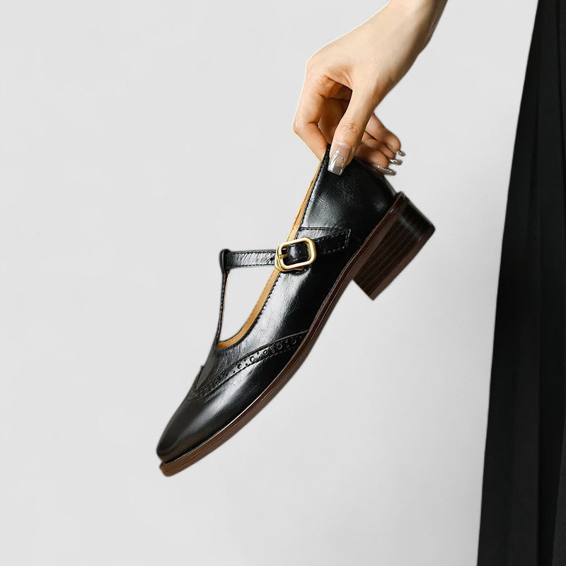 Scarpe Donna Mary Jane Basse Casual Eleganti con Cinturino e Fibbia