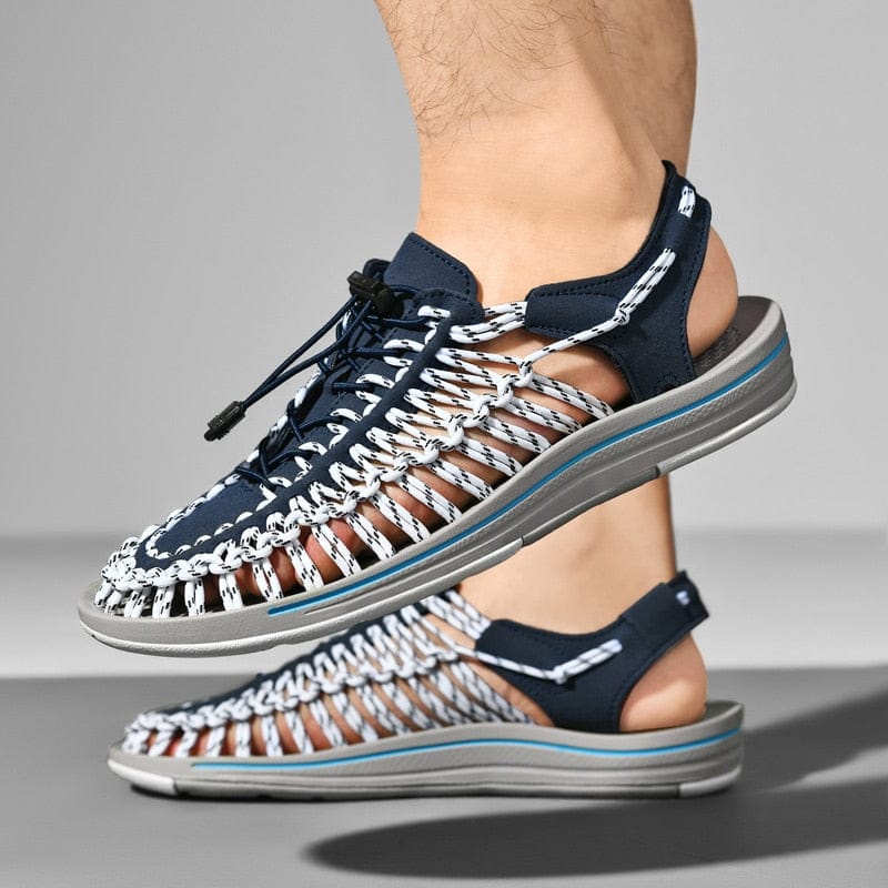 Sportliche Sandalen aus geflochtener Kordel für Trekking