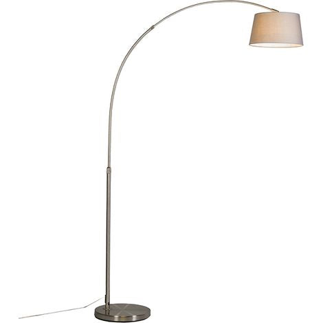 Lampada a terra arco tessuto acciaio - Luni