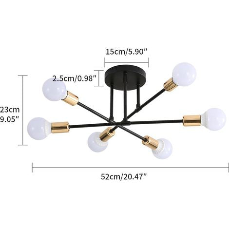 Lampadario soffitto vintage retrò in metallo - Larry