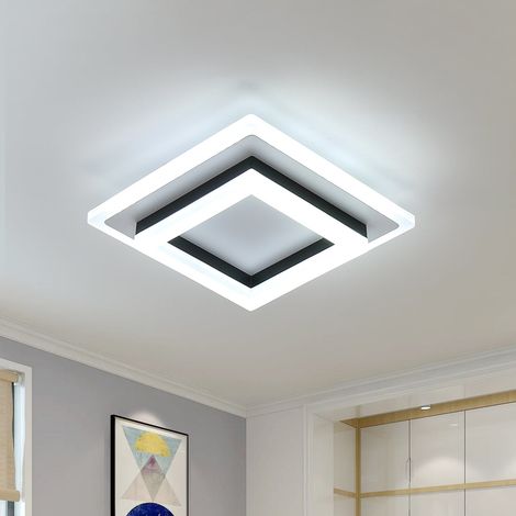 Plafoniera led soffitto quadrato moderno bianco - Luni
