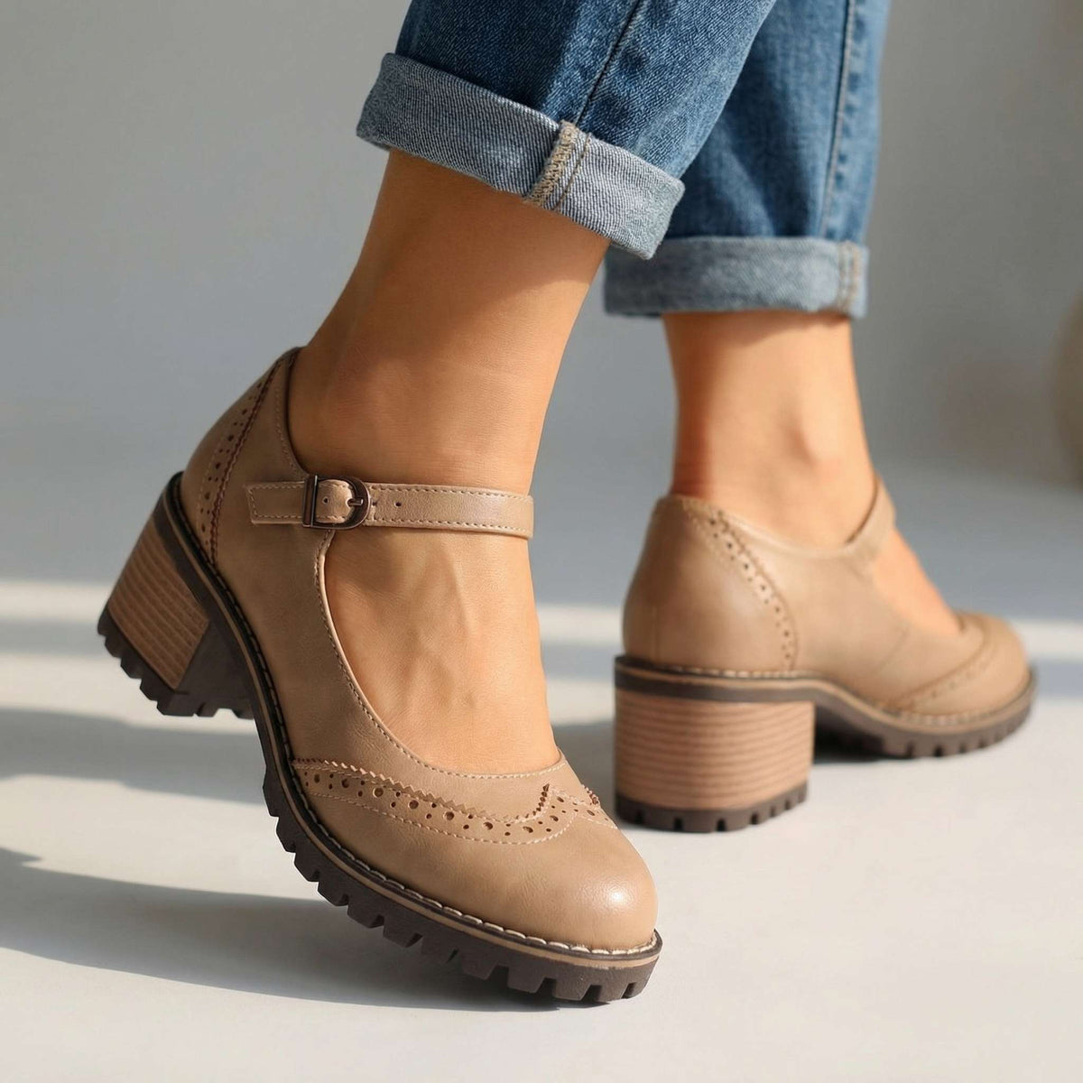 Scarpe Mary Jane da Donna con Tacco Largo