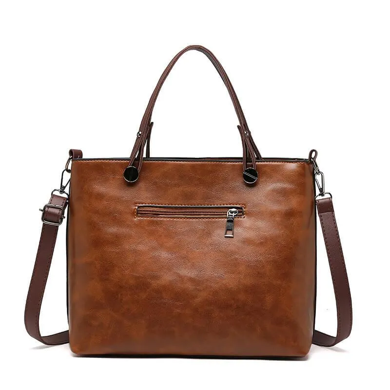Damenhandtasche mit Schultergurt, geräumig, elegant, Vintage-Stil