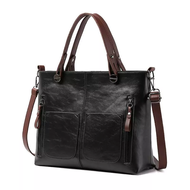Damenhandtasche mit Schultergurt, geräumig, elegant, Vintage-Stil