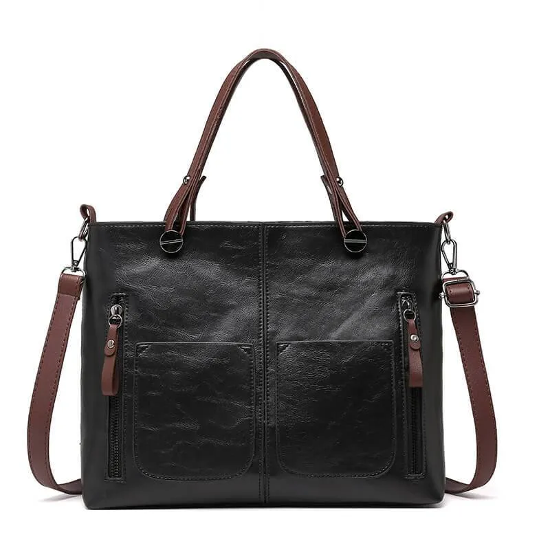 Borsa a Mano e Tracolla Donna in similpelle Tote Bag Capiente con Tasche