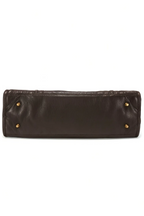 Borsa a Spalla Donna Nera in similpelle Lavata Vintage - Bauletto Capiente con Borchie