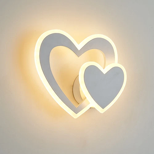 Applique Lampada parete moderna Led doppio cuore - Lumino