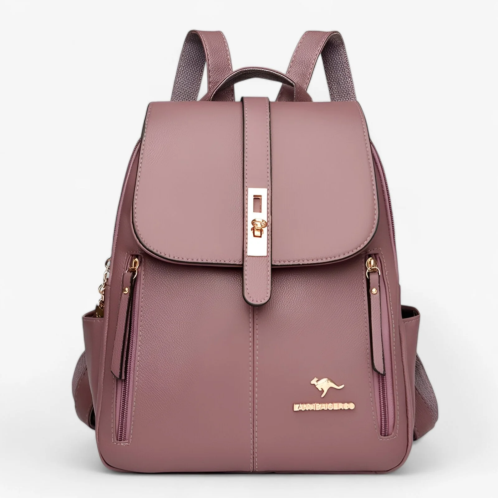 Zaino Donna Elegante in similpelle - Borsa Zainetto da Città e Lavoro con Dettagli Dorati