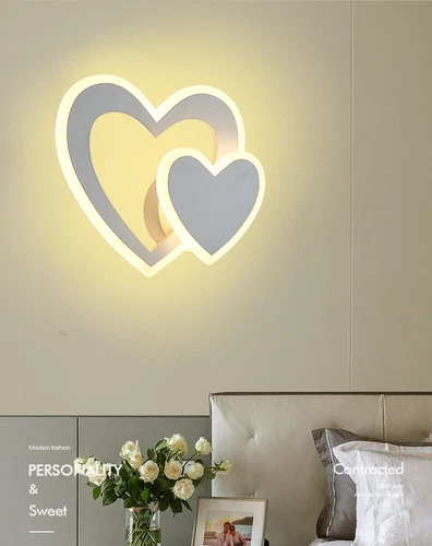 Applique Lampada parete moderna Led doppio cuore - Lumino