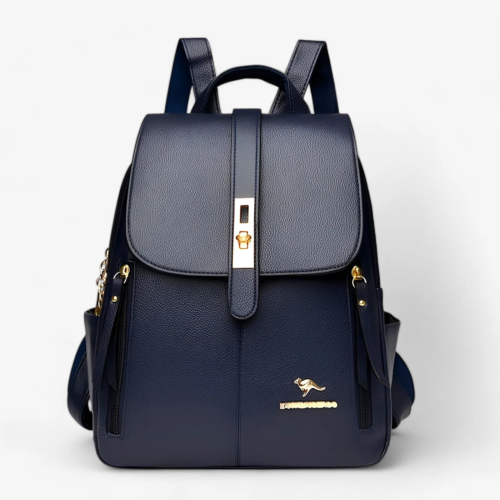 Zaino Donna Elegante in similpelle - Borsa Zainetto da Città e Lavoro con Dettagli Dorati