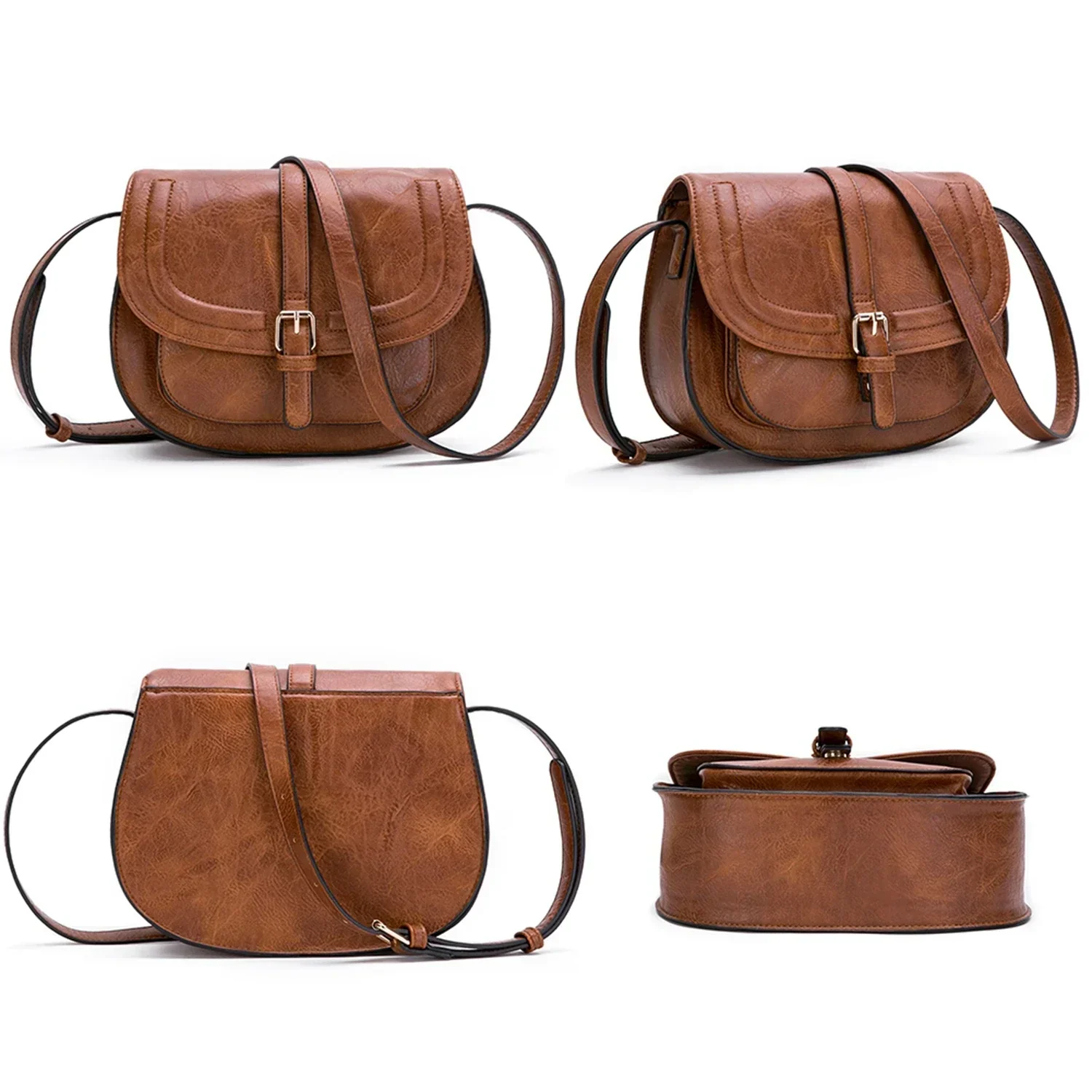 Borsa a Tracolla Donna in Cuoio Stile Saddle Bag Vintage
