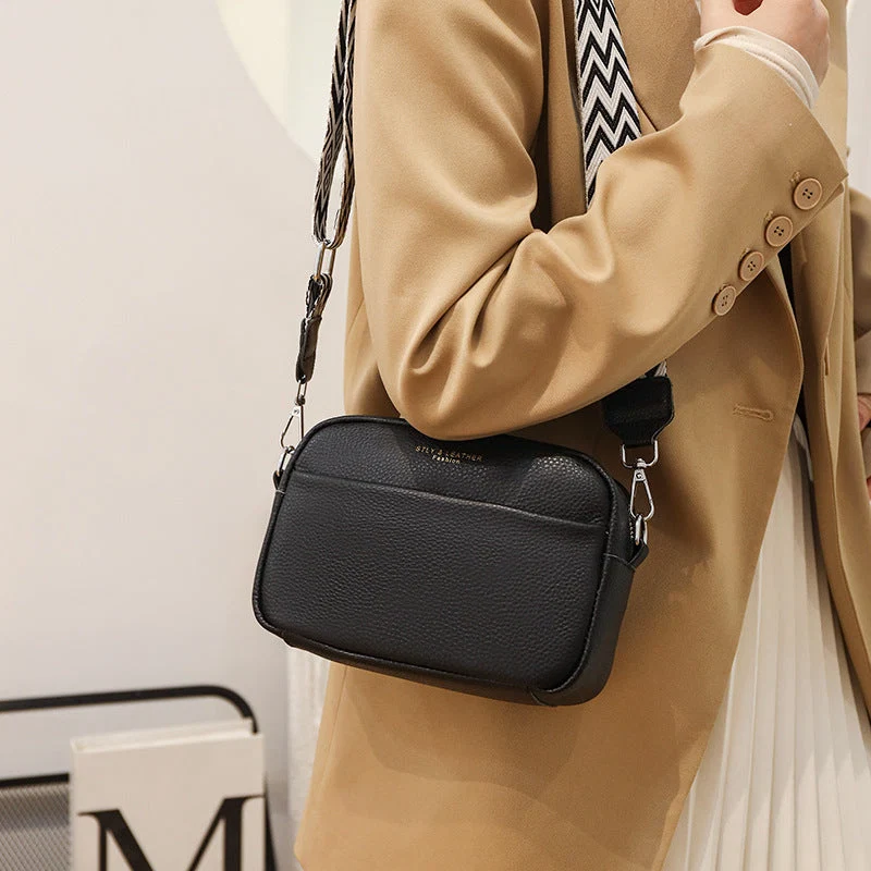 Borsa a Tracolla Donna in similpelle con Tracolla Larga Geometrica