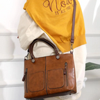 Borsa a Mano e Tracolla Donna in similpelle Tote Bag Capiente con Tasche