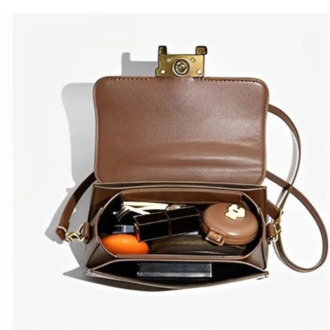Borsa a Mano Donna con Tracolla e Chiusura Dorata - Borsa Elegante Piccola