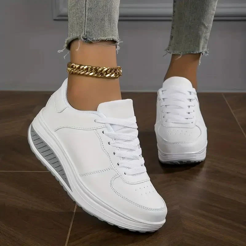 Sneaker Donna Traspiranti con Suola Ammortizzata e Zeppa