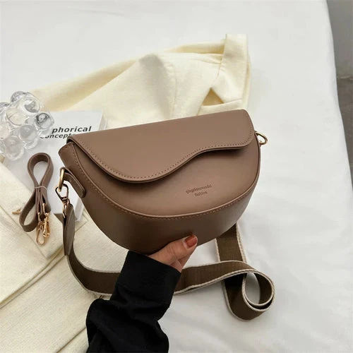 Damen-Satteltasche Halbmond aus Kunstleder
