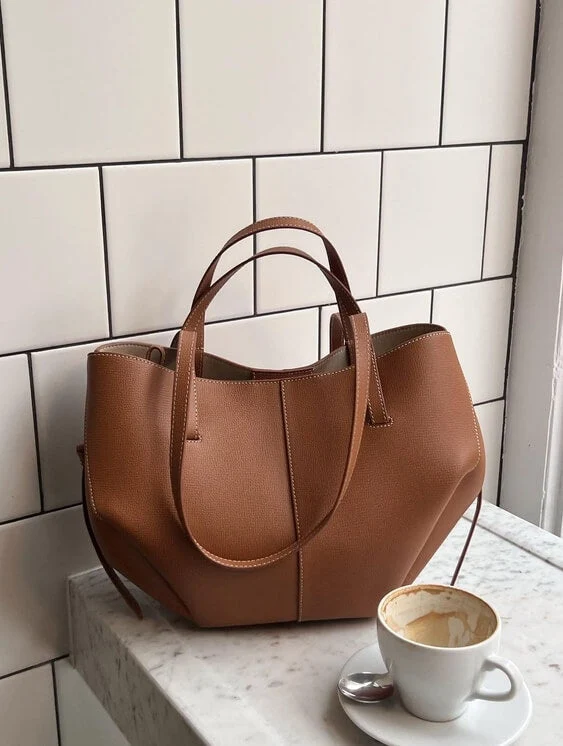 Borsa Shopper Donna con Doppi Manici Corti e Lunghi Tote Bag grande