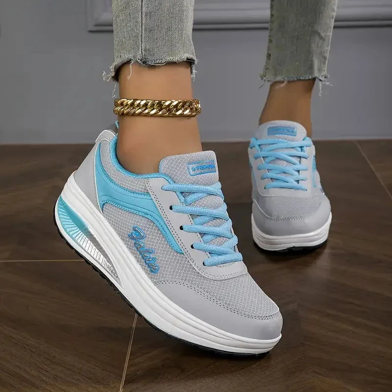 Sneaker Donna Traspiranti con Suola Ammortizzata e Zeppa