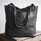 Große Damen Shopper-Tasche - Geräumige Vintage-Handtasche aus Kunstleder