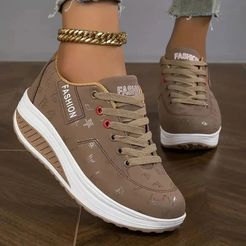 Sneaker Donna Traspiranti con Suola Ammortizzata e Zeppa