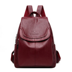 Eleganter Damenrucksack aus Kunstleder, geräumig, diebstahlsicher